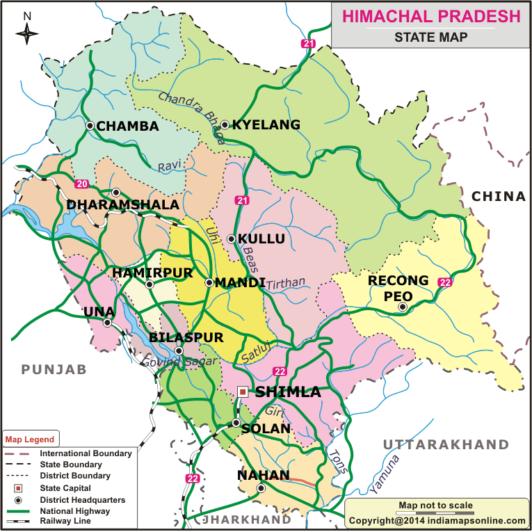 himachal pradesh state map