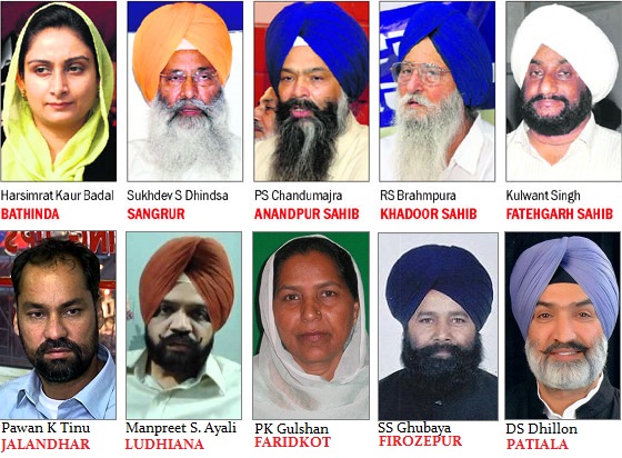 Punjab: List of SAD (Badal) / Badal Dal candidates for Lok Sabha Elections 2014,SAD (Badal) declares all 10 candidates for Lok Sabha,LokSabhapolls , LokSabha, LSPolls, LokSabha2014, IndianElections, India , Politics, Elections2014 , Elections