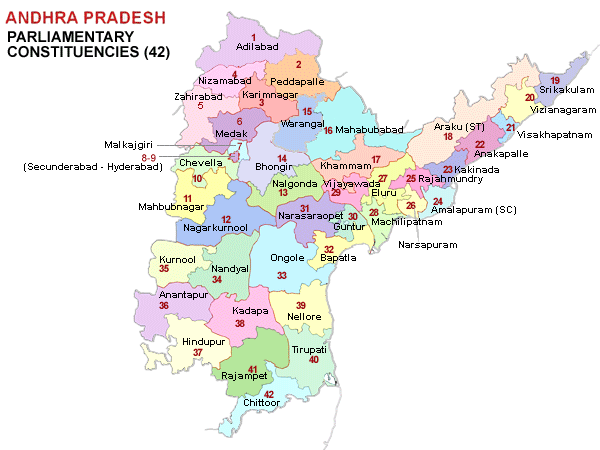 Andhra Pradesh Parliament constituency list, Andhra Pradesh, Parliament Constituency, Lok sabha Constituency, Parliament constituency list with vote margin, Assembly constituency, parliament constituency list of Andhra Pradesh, Andhra Pradesh Parliament