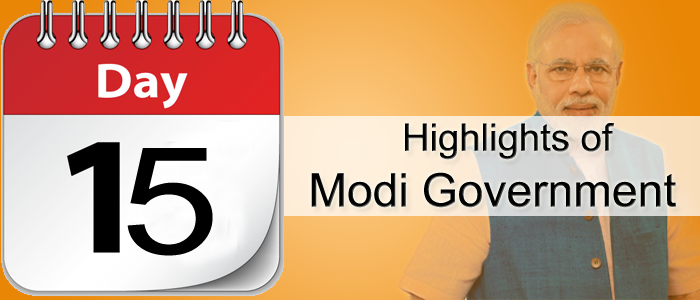 Highlights for Day 15 of Narendra Modi government Development Work