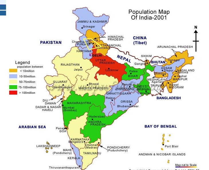 Map of India D3080
